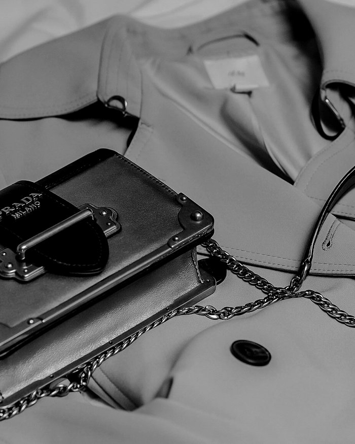 Designer leather bag and coat